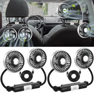 2 Pcs Car Fan for Backseat Dual Backseat Cooling 360 Degree Rotatable Seat Fans with LED Light USB Car Rear Seat Fan for SUV Rv Sedan Cruise Van Boat 2 Pcs Car Fan for Backseat Dual Backseat Cooling 360 Degree Rotatable Seat Fans with LED Light USB Car Rear Seat Fan for SUV Rv Sedan Cruise Van Boat