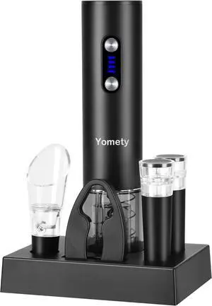 Electric Opener Set With Base, Accessories Including Rechargeable Corkscrew, Aerator, Stoppers and Foil Cutter - Perfect Gifts for Wine Lovers Electric Opener Set With Base, Accessories Including Rechargeable Corkscrew, Aerator, Stoppers and Foil Cutter - Perfect Gifts for Wine Lovers