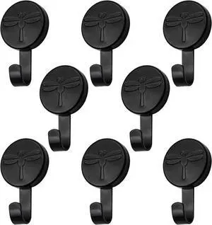 Magnetic Hooks, Reliable Magnetic Hanger Heavy Duty Magnetic on Wall Hooks for Metal Surfaces and Doors (Black 8 Pack) Magnetic Hooks, Reliable Magnetic Hanger Heavy Duty Magnetic on Wall Hooks for Metal Surfaces and Doors (Black 8 Pack)