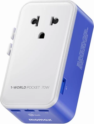 (2026 NEW) Ultra-Thin 70W GaN Universal Travel Adapter with 3 USB-C, 1 USB-A & AC Outlet Works in 200+ Countries, Not a Voltage Converter, for International Travel (2026 NEW) Ultra-Thin 70W GaN Universal Travel Adapter with 3 USB-C, 1 USB-A & AC Outlet Works in 200+ Countries, Not a Voltage Converter, for International Travel