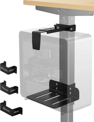 No-Drill Adjustable Under-Desk PC Mount for Standing Desks Computer CPU Holder Supports Up to 50 lbs, Easy Installation (Only Fits 80x50mm 75x45mm 65x45mm Desk Legs), Black No-Drill Adjustable Under-Desk PC Mount for Standing Desks Computer CPU Holder Supports Up to 50 lbs, Easy Installation (Only Fits 80x50mm 75x45mm 65x45mm Desk Legs), Black