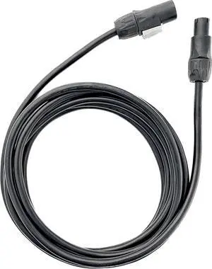 15' True1 Male to Female Jumper, Locking Power Cable, Black, IP65, 14 AWG 15' True1 Male to Female Jumper, Locking Power Cable, Black, IP65, 14 AWG