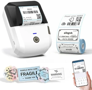 Portable Bluetooth Thermal Printer & Label Maker with Tape, Barcode & Receipt Printing, USB Wireless for Android, iOS, Windows & macOS Portable Bluetooth Thermal Printer & Label Maker with Tape, Barcode & Receipt Printing, USB Wireless for Android, iOS, Windows & macOS
