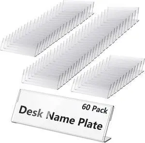 60 Pcs Acrylic Name Plates for Desk 2 X 8 Inches Name Tents for Classroom License Label Holder for Back to School Classroom Office Conference Business Meeting Table Display (60) 60 Pcs Acrylic Name Plates for Desk 2 X 8 Inches Name Tents for Classroom License Label Holder for Back to School Classroom Office Conference Business Meeting Table Display (60)