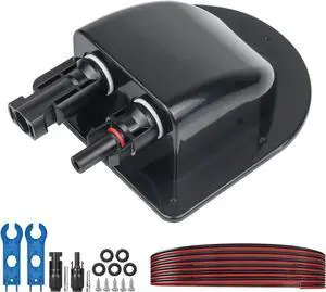 Solar Cable Entry Gland with 10Awg Copper Solar Cable and Solar Connector,UV Resistance Dual Cable Entry Housing for Solar RV Boats Yacht Roofs (Black 20FT) Solar Cable Entry Gland with 10Awg Copper Solar Cable and Solar Connector,UV Resistance Dual Cable Entry Housing for Solar RV Boats Yacht Roofs (Black 20FT)