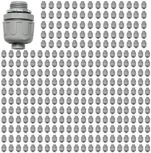 Conduit Connectors, 1/2 Inch Liquid Tight Connector NPT Non-Metallic for PVC Electrical Flexible Conduit Fittings, 180 Degree Straight, UL Listed for Home Outdoor Tubes Tools, Grey (300-Pack) Conduit Connectors, 1/2 Inch Liquid Tight Connector NPT Non-Metallic for PVC Electrical Flexible Conduit Fittings, 180 Degree Straight, UL Listed for Home Outdoor Tubes Tools, Grey (300-Pack)