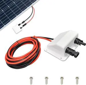 Solar Cable Entry Gland with 10Ft 10AWG Soft Copper Cable,UV Resistance Dual Cable Entry Housing for Solar Project on Rv, Boat,Camper,Van Solar Cable Entry Gland with 10Ft 10AWG Soft Copper Cable,UV Resistance Dual Cable Entry Housing for Solar Project on Rv, Boat,Camper,Van