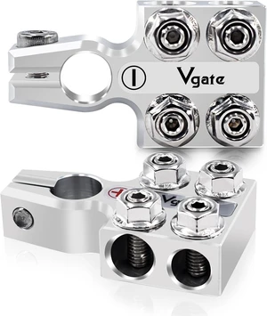 8-Way Lead Acid Battery Terminal Connector, AGM Post Terminal Ends, 8AWG to 4/0(XL), Positive & Negative for SAE/DIN/EN Tapered Top Post 8-Way Lead Acid Battery Terminal Connector, AGM Post Terminal Ends, 8AWG to 4/0(XL), Positive & Negative for SAE/DIN/EN Tapered Top Post