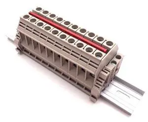 Dinkle Solar Combiner DK10N 10 Gang Box Connector DIN Rail Terminal Blocks, 6AWG, 60 Amp, 600V Dinkle Solar Combiner DK10N 10 Gang Box Connector DIN Rail Terminal Blocks, 6AWG, 60 Amp, 600V