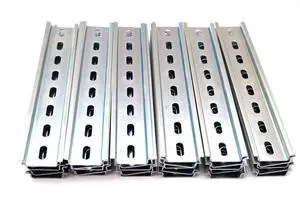 30 Pieces DIN Rail Slotted Steel Zinc Plated RoHS 8" Long 35mm Wide 7.5mm High 20ft Total 30 Pieces DIN Rail Slotted Steel Zinc Plated RoHS 8" Long 35mm Wide 7.5mm High 20ft Total