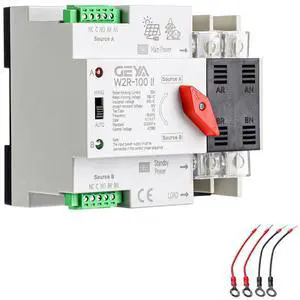 Mini ATS Automatic Transfer Switch Controller Electrical Type ATS Max 100A 2POLE 110V Din Rail Mounted(2P 100A AC110V) Mini ATS Automatic Transfer Switch Controller Electrical Type ATS Max 100A 2POLE 110V Din Rail Mounted(2P 100A AC110V)