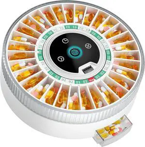 PillCalendar Bluetooth Automatic Pill Dispenser for Elderly with Alarm, Smart Pill Dispenser with 31-Slot, Fingerprint& Mechanical Dual Lock Medication Dispenser, Timed Dispenser Machine (Green) PillCalendar Bluetooth Automatic Pill Dispenser for Elderly with Alarm, Smart Pill Dispenser with 31-Slot, Fingerprint& Mechanical Dual Lock Medication Dispenser, Timed Dispenser Machine (Green)