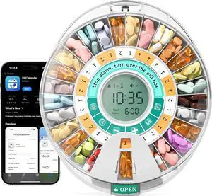 Automatic Pill Dispenser,28-Day Smart Bluetooth Pill Box, Easy Setup Automatic Pill Dispenser,28-Day Smart Bluetooth Pill Box, Easy Setup