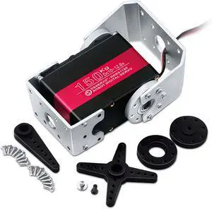 150KG Robot Servo Motor 12V High Voltage High Torque Steel Gear Large Digital Steering Servos with Mount Brackets 150KG Robot Servo Motor 12V High Voltage High Torque Steel Gear Large Digital Steering Servos with Mount Brackets