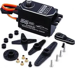 55kg Low-Profile Servo Programmable Brushless Digital Servo 0.09Sec High Speed Full Metal Gear Steering servo 1/10 Drift Car with servo Motor kit (180 Degree) 55kg Low-Profile Servo Programmable Brushless Digital Servo 0.09Sec High Speed Full Metal Gear Steering servo 1/10 Drift Car with servo Motor kit (180 Degree)