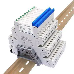(10Pcs) 24V Relay Din Rail;Silm;Signal Relay for PLC;24VDC and 24VAC Both;HF41F/24-ZS 5 Pin 1NO 1NC 6A SPDT with LED Indicator with Socket Base;Max 6A 250VAC;24 Coil dc/ac (10Pcs) 24V Relay Din Rail;Silm;Signal Relay for PLC;24VDC and 24VAC Both;HF41F/24-ZS 5 Pin 1NO 1NC 6A SPDT with LED Indicator with Socket Base;Max 6A 250VAC;24 Coil dc/ac