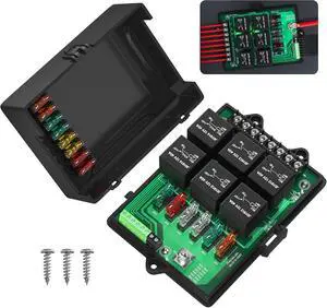 Relay Box Fuse Relay Box 12V Automotive Universal Fuse Panel with 6 Way Relays and 14 x ATC/ATO Blade Fuses 12 Volt Fuse Box Waterproof with Led Light and Relay Module Relay Box Fuse Relay Box 12V Automotive Universal Fuse Panel with 6 Way Relays and 14 x ATC/ATO Blade Fuses 12 Volt Fuse Box Waterproof with Led Light and Relay Module