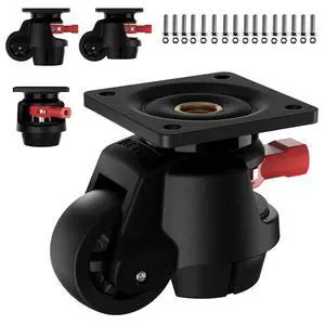 Heavy Duty Leveling Casters Set of 4, 2200LBS Load Capacity Adjustable Leveling Feet, Retractable Swivel Industrial Plate Casters for Workbench, Machine, Equipment & Furniture 2 Inch FT60 Heavy Duty Leveling Casters Set of 4, 2200LBS Load Capacity Adjustable Leveling Feet, Retractable Swivel Industrial Plate Casters for Workbench, Machine, Equipment & Furniture 2 Inch FT60