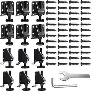 Heavy Duty Leveling Feet, 12 Pack Adjustable Furniture Levelers with 3960LB Capacity, 2" Height Adjustment, No-Flip Furniture Installation Hex Nut Design for Flawless Leveling Heavy Duty Leveling Feet, 12 Pack Adjustable Furniture Levelers with 3960LB Capacity, 2" Height Adjustment, No-Flip Furniture Installation Hex Nut Design for Flawless Leveling