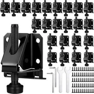 24 Pack Heavy Duty Leveling Feet Workbench Leveling Legs Furniture Levelers Leg with Screws, Lock Wrench, 2.3 inch Adjustable Height, Leveler for Workbench, Furniture, Table, Cabinets (Black) 24 Pack Heavy Duty Leveling Feet Workbench Leveling Legs Furniture Levelers Leg with Screws, Lock Wrench, 2.3 inch Adjustable Height, Leveler for Workbench, Furniture, Table, Cabinets (Black)