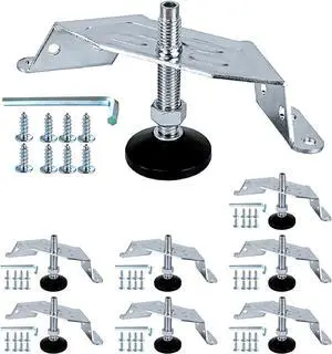 Corner Leveling Feet 8PK, Heavy Duty Adjustable Corner Bracket Levelers with Nylon Foot for Cabinets, Vanities, Furniture & Shelves (71157-P2) Corner Leveling Feet 8PK, Heavy Duty Adjustable Corner Bracket Levelers with Nylon Foot for Cabinets, Vanities, Furniture & Shelves (71157-P2)