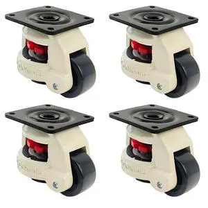 4 Pack 2 Inch Leveling Machine Casters 60F with Nylon Wheel and Rubber Foot- Loading Capacity 2200 lbs 4 Pack 2 Inch Leveling Machine Casters 60F with Nylon Wheel and Rubber Foot- Loading Capacity 2200 lbs