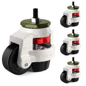 Leveling Machine Casters with Nylon Wheel and Rubber Foot,Retractable Workbench Caster,Loading Capacity 2200 Lbs-4PCS(2 INCH) Leveling Machine Casters with Nylon Wheel and Rubber Foot,Retractable Workbench Caster,Loading Capacity 2200 Lbs-4PCS(2 INCH)