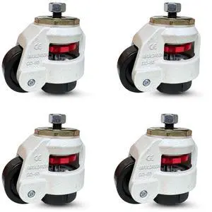 TP-60F - Retractable Leveling Machine Plate Casters w/ 2" Wheel - 4 Pack - 2,400 lbs Per Set + Hardware (Stem Leveling Sets, W/ 12MM Threaded Stem & Nuts) TP-60F - Retractable Leveling Machine Plate Casters w/ 2" Wheel - 4 Pack - 2,400 lbs Per Set + Hardware (Stem Leveling Sets, W/ 12MM Threaded Stem & Nuts)