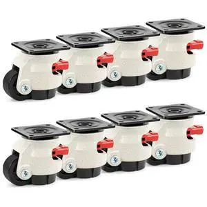 Leveling Casters Heavy Duty with Upgraded Ratchet Handle Design, 360 Degree Swivel Castor Wheels, Adjustable Casters with Feet for Workbench, Machine, Total Capacity 2200 Lbs (8 Pack) Leveling Casters Heavy Duty with Upgraded Ratchet Handle Design, 360 Degree Swivel Castor Wheels, Adjustable Casters with Feet for Workbench, Machine, Total Capacity 2200 Lbs (8 Pack)