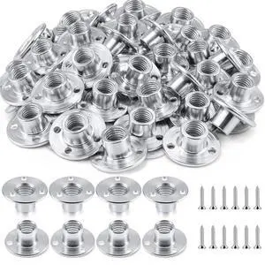 3/8-16 x 7/16" 120 Pcs T-Nuts with 360 Pcs Screws for Climbing Brad Hole Tee Nut Corrosion Resistant Heavy Duty Flange Female Thread Insert Nuts for Wood Rock Climbing Holds Furniture 3/8-16 x 7/16" 120 Pcs T-Nuts with 360 Pcs Screws for Climbing Brad Hole Tee Nut Corrosion Resistant Heavy Duty Flange Female Thread Insert Nuts for Wood Rock Climbing Holds Furniture