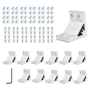 12 pcs 2040 Corner Bracket Angle Silver 2040 Aluminum Extrusion Hardware T-Slot Accessories V-Slotted with T Nuts and Screws for 2040 Aluminum Profile 3D Printer Frame Parts 12 pcs 2040 Corner Bracket Angle Silver 2040 Aluminum Extrusion Hardware T-Slot Accessories V-Slotted with T Nuts and Screws for 2040 Aluminum Profile 3D Printer Frame Parts