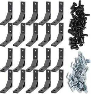 20 Set 78x78mm 2020 Aluminum Extrusion T Slot Corner Bracket 20 Series Extruded Hardware 90 Degree Right Angle Connector with M5 Bolts Nuts for 20/20 80 20 2040 T V Slot Black Aluminum Profile 20 Set 78x78mm 2020 Aluminum Extrusion T Slot Corner Bracket 20 Series Extruded Hardware 90 Degree Right Angle Connector with M5 Bolts Nuts for 20/20 80 20 2040 T V Slot Black Aluminum Profile