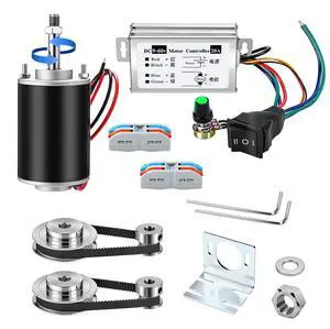 12V-24V DC Geared Motor Kit (3500-7000 RPM High Speed), Permanent Magnet Motor with Speed Controller, GT2 Synchronous Pulleys and Timing Belt Set for DIY Projects(with Screw Thread) 12V-24V DC Geared Motor Kit (3500-7000 RPM High Speed), Permanent Magnet Motor with Speed Controller, GT2 Synchronous Pulleys and Timing Belt Set for DIY Projects(with Screw Thread)