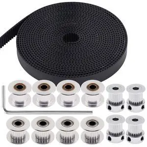 5M GT2 Timing Belt 15mm Width + 4pcs 20 Teeth 5mm Bore Timing Pulley Wheel + 4pcs 20 Toothless Bore 5mm Idler + 4pcs 20 Tooth Bore 5mm Idler,for 3D Printer 5M GT2 Timing Belt 15mm Width + 4pcs 20 Teeth 5mm Bore Timing Pulley Wheel + 4pcs 20 Toothless Bore 5mm Idler + 4pcs 20 Tooth Bore 5mm Idler,for 3D Printer