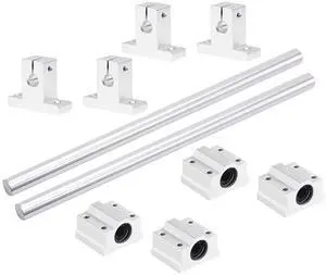 2PCS 8mm X 1000mm Linear Motion Rod Shaft Guide with 4 PCS SCS8UU Ball Bearings & 4 PCS SK8 Aluminum Rail Support, Linear Motion Rod Guide Set for CNC and DIY Craft Tool (Diameter 8mm, 1000mm) 2PCS 8mm X 1000mm Linear Motion Rod Shaft Guide with 4 PCS SCS8UU Ball Bearings & 4 PCS SK8 Aluminum Rail Support, Linear Motion Rod Guide Set for CNC and DIY Craft Tool (Diameter 8mm, 1000mm)