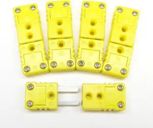 Mini K-Type Thermocouple Wire Connector, Cable Connector, 5 Sets Pairs Male and Female Type K Plugs Mini K-Type Thermocouple Wire Connector, Cable Connector, 5 Sets Pairs Male and Female Type K Plugs