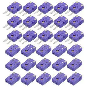 Mini E Type Thermocouple Wire Connectors Male Female Plug Adapter High Temperature 220°C(428°F) for Thermocouple Sensor Probe Purple 15 Set Mini E Type Thermocouple Wire Connectors Male Female Plug Adapter High Temperature 220°C(428°F) for Thermocouple Sensor Probe Purple 15 Set