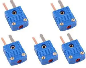 5pc Mini T-Type Thermocouple Wire Connector - Male Plug 5pc Mini T-Type Thermocouple Wire Connector - Male Plug