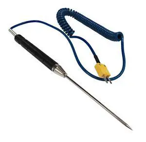 Type K Penetration Thermometer Probe 800065 - High-Temperature Range -50°C to +400°C, Durable 4" Stainless Steel Probe with 53" Cord - 2 pc Type K Penetration Thermometer Probe 800065 - High-Temperature Range -50°C to +400°C, Durable 4" Stainless Steel Probe with 53" Cord - 2 pc