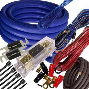SOUNDXTREME SX-BCC4AB-BLUE Complete 3500W Up to 6500 Watts 4 Gauge Amp Kit Amplifier Install Wiring Kit Inline AGU Fuse Holder & 80A Fuse and All The Accessories Included SOUNDXTREME SX-BCC4AB-BLUE Complete 3500W Up to 6500 Watts 4 Gauge Amp Kit Amplifier Install Wiring Kit Inline AGU Fuse Holder & 80A Fuse and All The Accessories Included