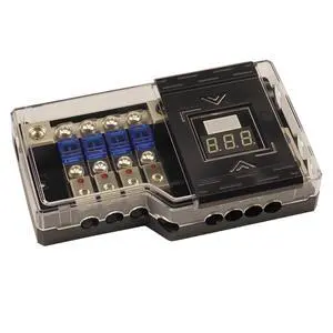 Power Distribution Block Car Audio 4 Way MIDI Fuse Block, Each Positive and Negative Block with 2X 0/2/4 Gauge Inputs & 4X 4/8 Gauge Outputs,with Digital LED Voltage Display and 4pcs 60A Fuses Power Distribution Block Car Audio 4 Way MIDI Fuse Block, Each Positive and Negative Block with 2X 0/2/4 Gauge Inputs & 4X 4/8 Gauge Outputs,with Digital LED Voltage Display and 4pcs 60A Fuses