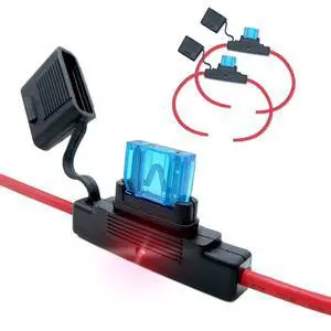 Waterproof in-line Maxi LED Fuse Holder, 8 AWG for Automotive, (2 Pack) Marine Blade Fuse Holder with Waterproof, Golf Cart Lighting, Electrical Circuits Waterproof in-line Maxi LED Fuse Holder, 8 AWG for Automotive, (2 Pack) Marine Blade Fuse Holder with Waterproof, Golf Cart Lighting, Electrical Circuits