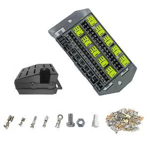 TIERXIALY Relay Fuse Block with 10 Pack 5 Pin 30A Relays Slots and 40 ATC/ATO Fuse Slots Universal Fuse Relay Box 12V-24V On/Off Switch Panel for Car SUV Truck (Box &Terminal) TIERXIALY Relay Fuse Block with 10 Pack 5 Pin 30A Relays Slots and 40 ATC/ATO Fuse Slots Universal Fuse Relay Box 12V-24V On/Off Switch Panel for Car SUV Truck (Box &Terminal)