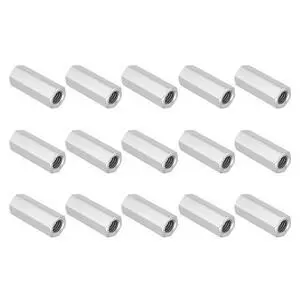 1/2"-13 UNC 304 Stainless Steel Hex Coupling Nuts, 15Pcs 2" Length Fully Threaded Rod Coupling Nut Studding Connector Fasteners, Silver Tone 1/2"-13 UNC 304 Stainless Steel Hex Coupling Nuts, 15Pcs 2" Length Fully Threaded Rod Coupling Nut Studding Connector Fasteners, Silver Tone