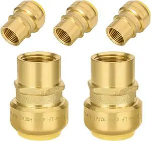5 Pack Push Fit Fittings, 3/4" PTC x1/2" Female NPT Adapter 5 Pack Push Fit Fittings, 3/4" PTC x1/2" Female NPT Adapter