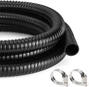 1 1/2 Inch Pond Tubing 10ft Heavy Duty PVC Corrugated Pond Hose with 2 Stainless Steel Hose Clamps, Kink-Proof Black Pump Tubing for Garden Ponds, Waterfalls, Filters & Drainage 1 1/2 Inch Pond Tubing 10ft Heavy Duty PVC Corrugated Pond Hose with 2 Stainless Steel Hose Clamps, Kink-Proof Black Pump Tubing for Garden Ponds, Waterfalls, Filters & Drainage