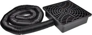 Low Profile Catch Basin Drain Kit Downspout Extender, 12"×12" Catch Basin Gutter Downspout Extensions with 2" ID Flexible Pipe, Pipe Stretched Length 16.4ft, Rainwater Drainage System Low Profile Catch Basin Drain Kit Downspout Extender, 12"×12" Catch Basin Gutter Downspout Extensions with 2" ID Flexible Pipe, Pipe Stretched Length 16.4ft, Rainwater Drainage System