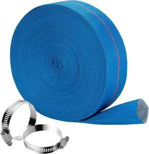 3"x 65.6ft Pool Backwash Hose Heavy Duty PVC Discharge Hose Lay-Flat Water Hose Fleaxible Reinforced Pump Drain Pipe for Water Transfer with 2 Clamps,Burst Resistant,No Leak 3"x 65.6ft Pool Backwash Hose Heavy Duty PVC Discharge Hose Lay-Flat Water Hose Fleaxible Reinforced Pump Drain Pipe for Water Transfer with 2 Clamps,Burst Resistant,No Leak