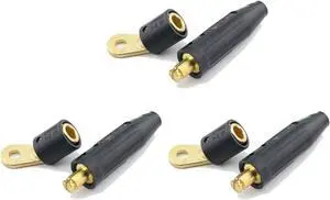 3-pk Twist-Lock Tweco/Lenco Style 2-MPC/LC-40 Insulated Male Connector and Female Terminal Adapter 2-AF Threaded Stud to Male for Welding Cable #4-2/0 (25-50mm) 3-pk Twist-Lock Tweco/Lenco Style 2-MPC/LC-40 Insulated Male Connector and Female Terminal Adapter 2-AF Threaded Stud to Male for Welding Cable #4-2/0 (25-50mm)