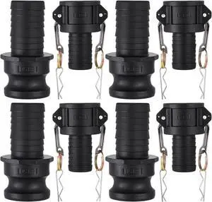 Camlock Fittings 1-1/2 Inch Poly Standard Type C & E Polypropylene Cam and Groove Hose Fitting Kit with 1-1/2" Female & Male Camlock x 1-1/2" Hose Shank Cam and Groove Coupling (4 Sets/ 8 Pcs) Camlock Fittings 1-1/2 Inch Poly Standard Type C & E Polypropylene Cam and Groove Hose Fitting Kit with 1-1/2" Female & Male Camlock x 1-1/2" Hose Shank Cam and Groove Coupling (4 Sets/ 8 Pcs)